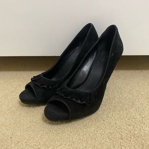 suede ruffle aldo heels